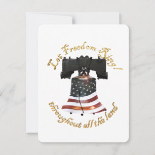 Amerikansk Flagga Liberty Bell-inbjudan Inbjudningar