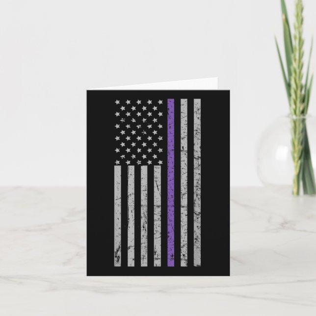 Amerikansk flagga lila rand Minnen Heimer  Kort (Framsida)