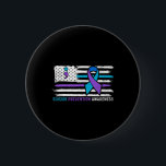 Amerikansk Flagga Lila Ribbon Suicide Awareness Knapp<br><div class="desc">Amerikansk Flagga Lila Ribbon Suicide Awareness Semicolon</div>