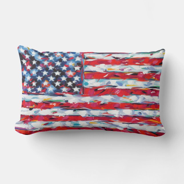 Amerikansk Flagga Lumbarkudde (Framsida)