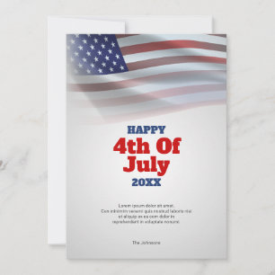 Amerikansk Flagga Lycklig 4 juli Hälsning Kort