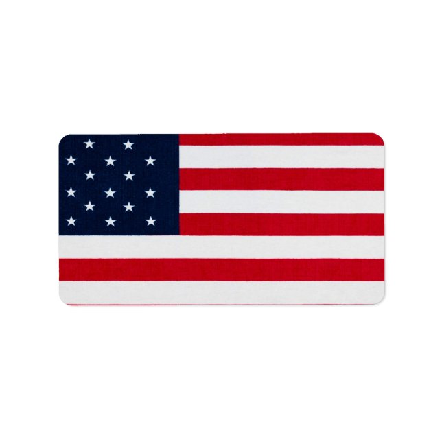 Amerikansk flagga magiskt flagg  adressetikett (Framsidan)