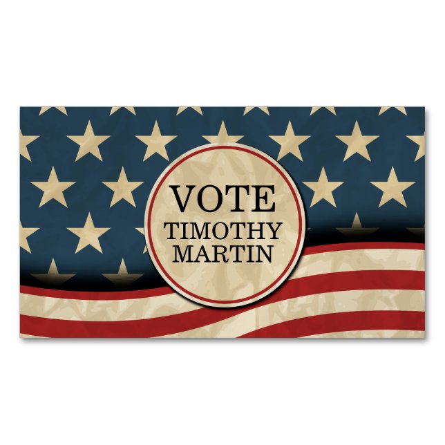 Amerikansk Flagga Magnetiska Visitkort (Framsida)