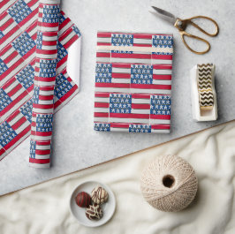 Amerikansk flagga målad på träpall presentpapper