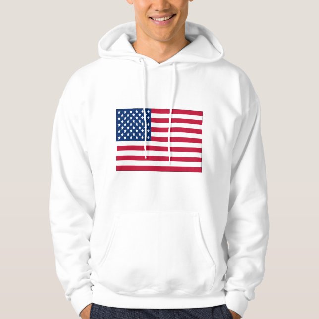 Amerikansk Flagga Manar Basic Hooded Sweatshirt (Framsida)