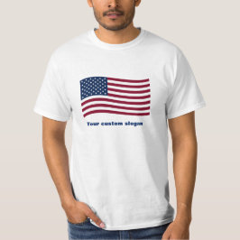 Amerikansk Flagga med Anpassningsbar Slogan T Shirt