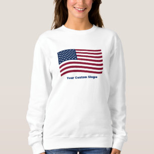 Amerikansk Flagga med Anpassningsbar Slogan T Shirt