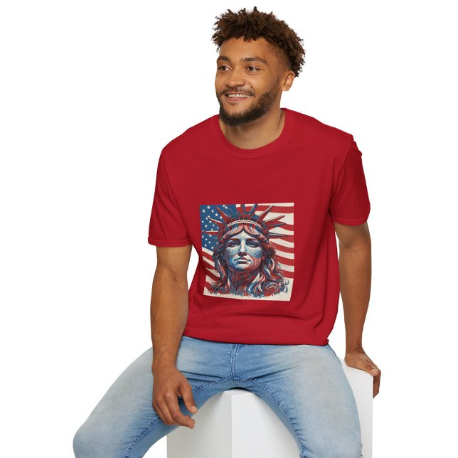 Amerikansk Flagga med Frihetsgudinnan T Shirt (Skapare uppladdad)