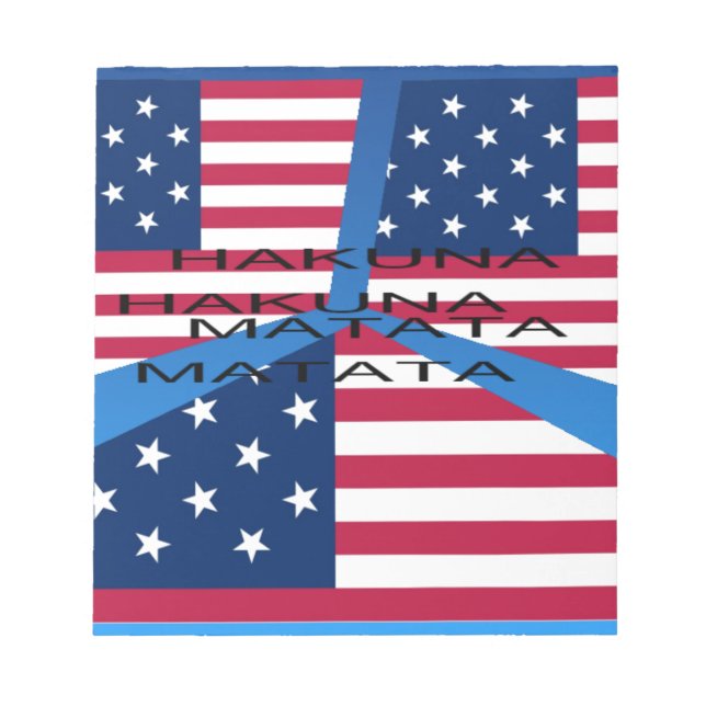 Amerikansk Flagga med Hakuna Matata: Patriotisk de Anteckningsblock (Framsida)
