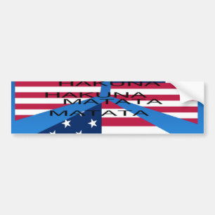 Amerikansk Flagga med Hakuna Matata: Patriotisk de Bildekal