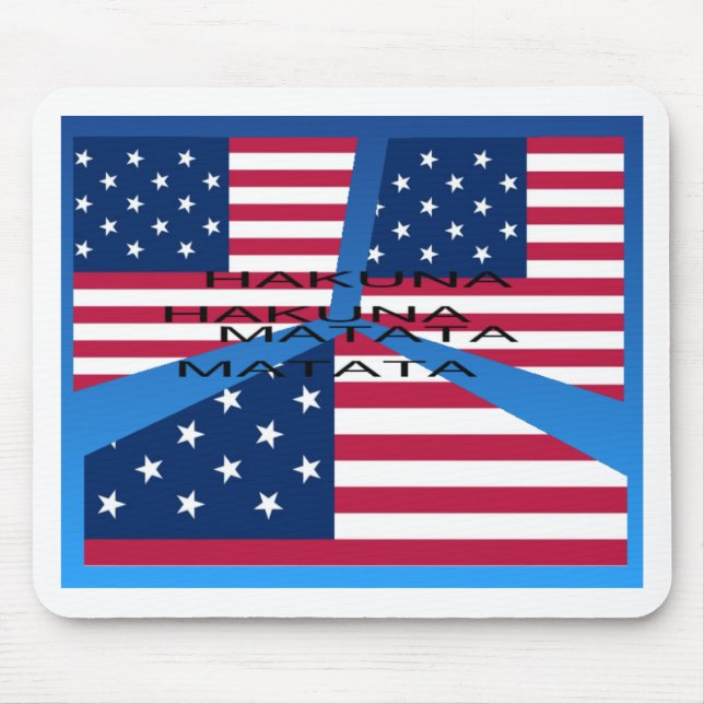 Amerikansk Flagga med Hakuna Matata: Patriotisk de Musmatta (Framsidan)