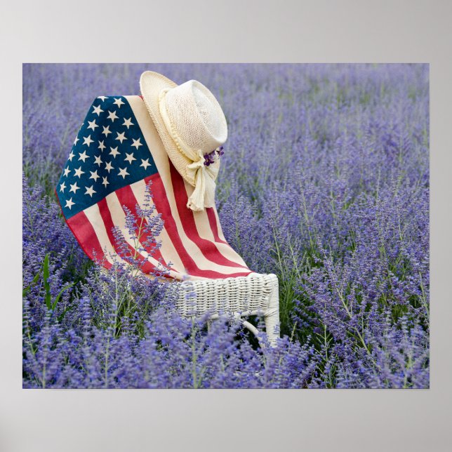 Amerikansk Flagga med Hat Poster (Framsidan)