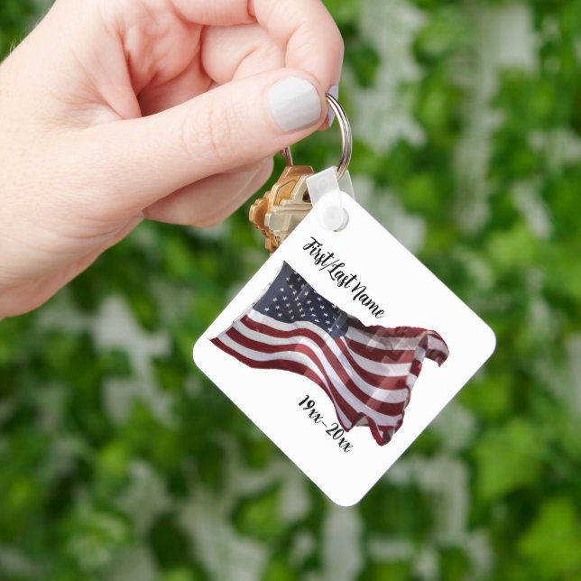 Amerikansk flagga med kors nyckelring (Hand)