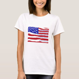 Amerikansk flagga med löfte på rand t shirt