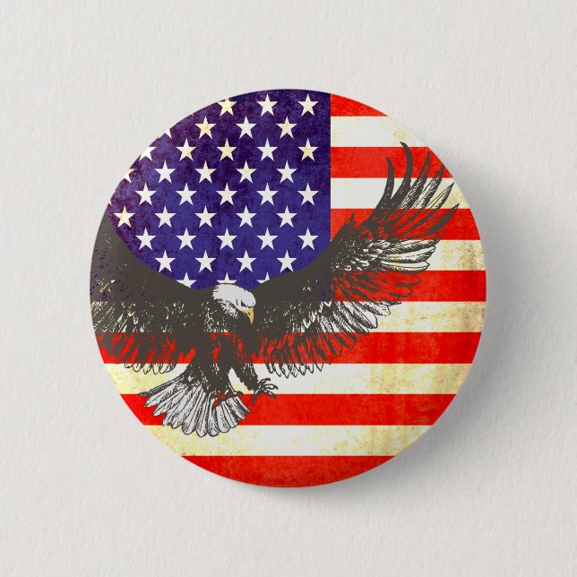 Amerikansk flagga med örnknapp röd och blå knapp (Framsida)