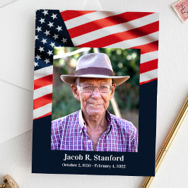 Amerikansk Flagga med Photo Firande of Life Inbjudningar