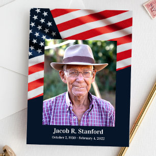 Amerikansk Flagga med Photo Firande of Life Inbjudningar