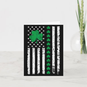 Amerikansk flagga med shamrocks för st patricks da kort