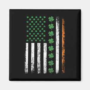 Amerikansk Flagga med Shamrocks St patricks day Magnet