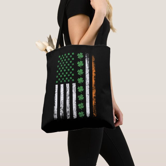 Amerikansk Flagga med Shamrocks St patricks day Tygkasse (Närbild)