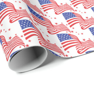 Amerikansk flagga med stjärnor presentpapper
