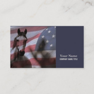 Amerikansk Flagga med Vild Horse Visitkort