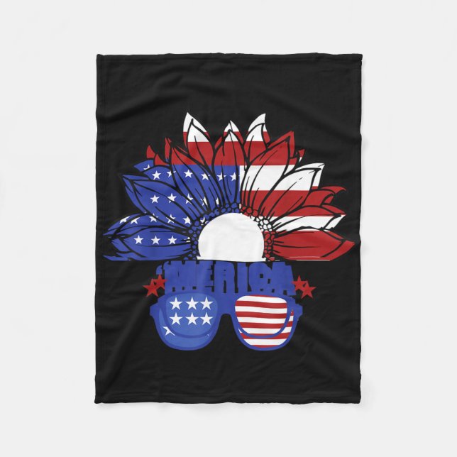 Amerikansk flagga Merica 4 juli självständighetsda Fleecefilt (Framsidan)