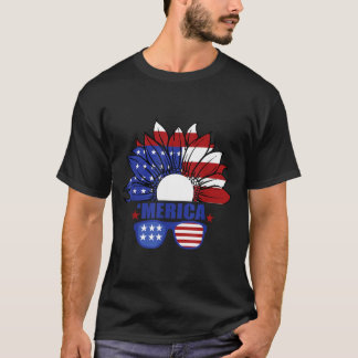 Amerikansk flagga Merica 4 juli självständighetsda T Shirt