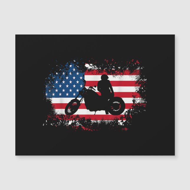 Amerikansk Flagga Motorcycle Funny Sport Älskare (Framsida)