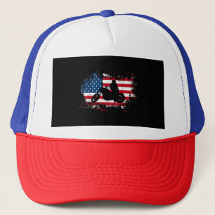Amerikansk Flagga Motorcycle Funny Sport Älskare Keps