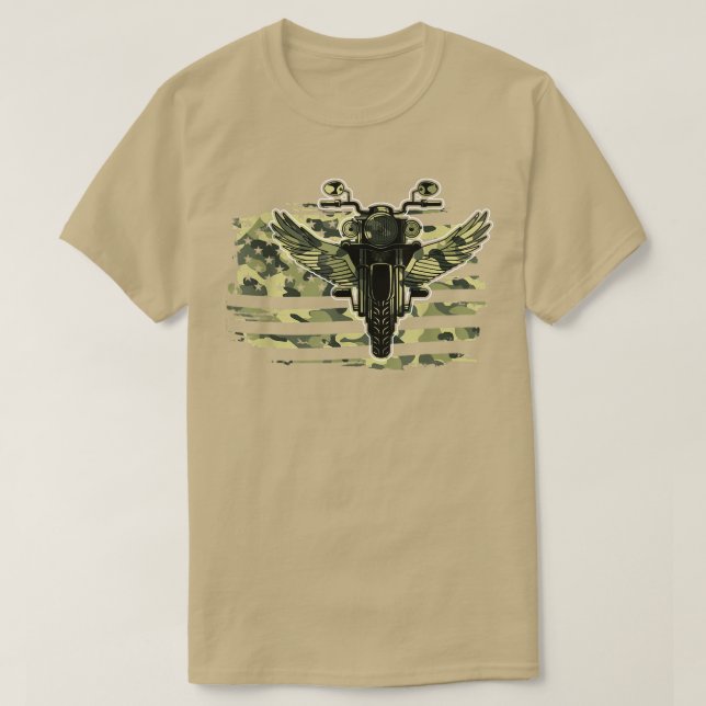 Amerikansk Flagga-motorcykel138 T Shirt (Design framsida)