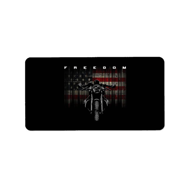 Amerikansk Flagga motorcykelfrihet Adressetikett (Framsidan)