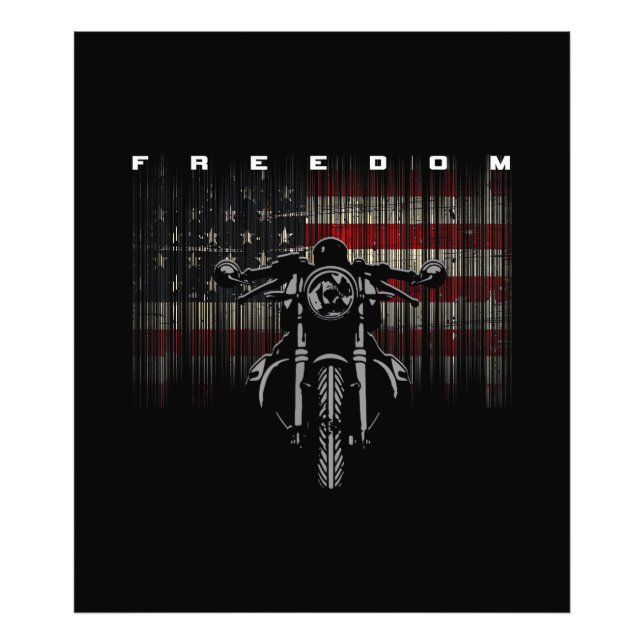 Amerikansk Flagga motorcykelfrihet Fototryck (Framsidan)