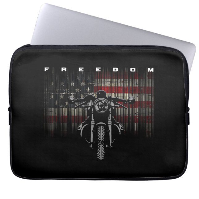 Amerikansk Flagga motorcykelfrihet Laptop Fodral (Framsidan)