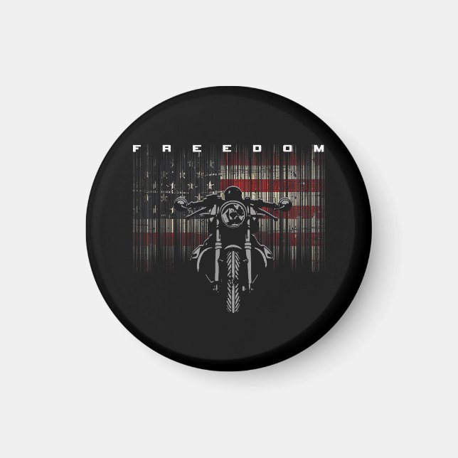 Amerikansk Flagga motorcykelfrihet Magnet (Framsidan)