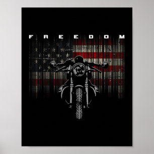 Amerikansk Flagga motorcykelfrihet Poster