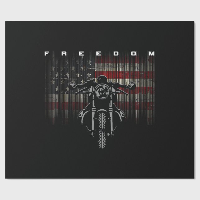 Amerikansk Flagga motorcykelfrihet Presentpapper (Platt)