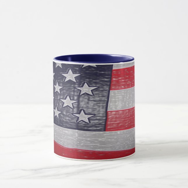 Amerikansk Flagga Mugg (Center)