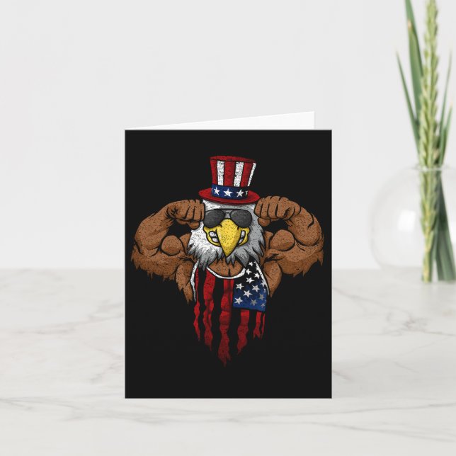 Amerikansk Flagga Muscular Squat Dabbing Flexing f Kort (Framsida)