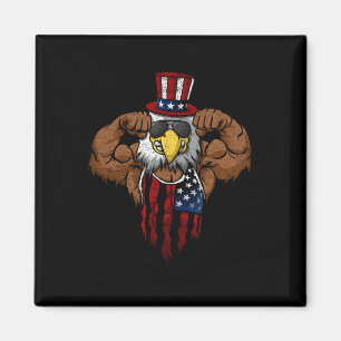 Amerikansk flagga Muskulös Squat Dabbing Flexing F Magnet