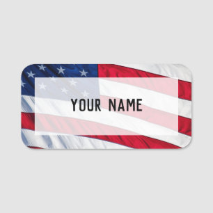 Amerikansk Flagga Namnbricka