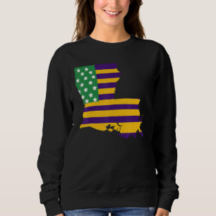 Amerikansk flagga New Orleans Louisiana Karta Karn T Shirt