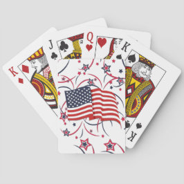 Amerikansk flagga och fyrverkerier casinokort