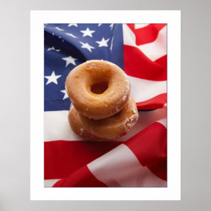Amerikansk Flagga och nötter design Poster/skriv u Poster