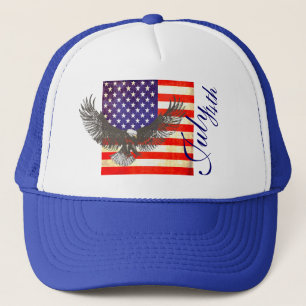 Amerikansk flagga och örn 4:e juli truckerkeps