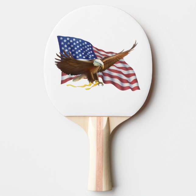 Amerikansk flagga och örn pingisracket (Framsidan)