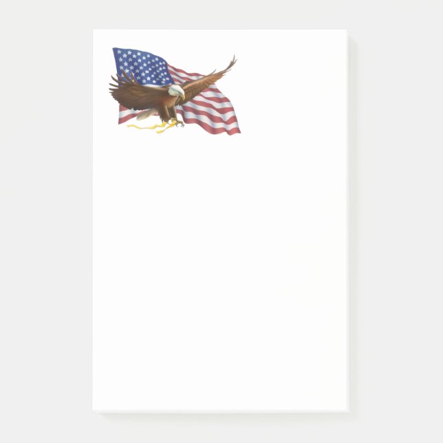 Amerikansk flagga och örn post-it block (Framsida)