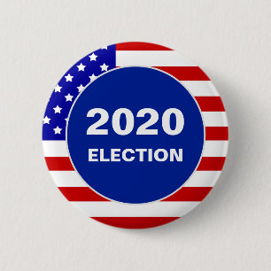 Amerikansk flagga och redigerbar valtext 2020 knapp