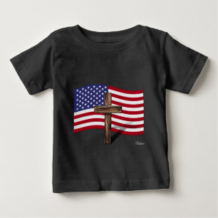 Amerikansk flagga och robust kors tee