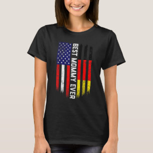 Amerikansk Flagga och Tyskland Flagga Bästa Mamma T Shirt